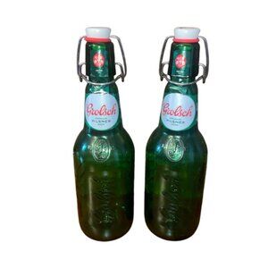 Pair of 2 Grolsch Swing Top Green Glass Empty 450mL Beer Bottles
